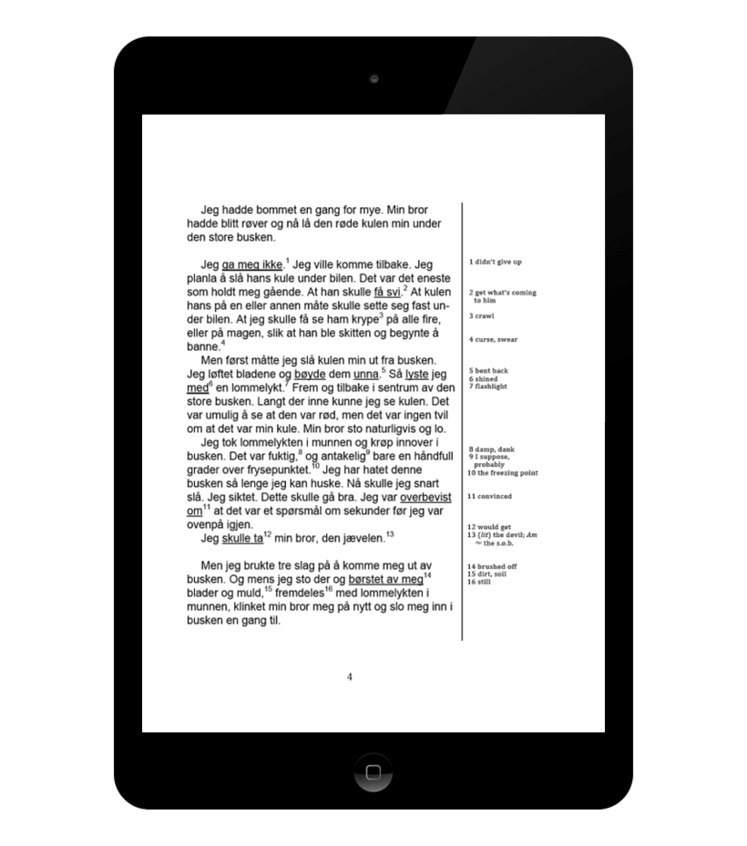 An example page of how the book appears on an iPad running Google Play Books